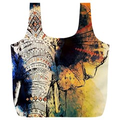 Elephant Mandala Full Print Recycle Bag (xxl) by goljakoff