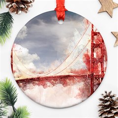 Golden Bridge Ornament (round) by goljakoff