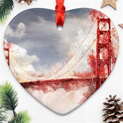 Golden Bridge Ornament (heart) by goljakoff