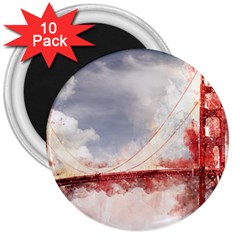 Golden Bridge 3  Magnets (10 Pack)  by goljakoff