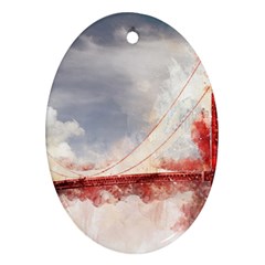 Golden Bridge Oval Ornament (two Sides) by goljakoff