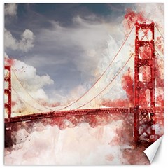 Golden Bridge Canvas 12  X 12  by goljakoff