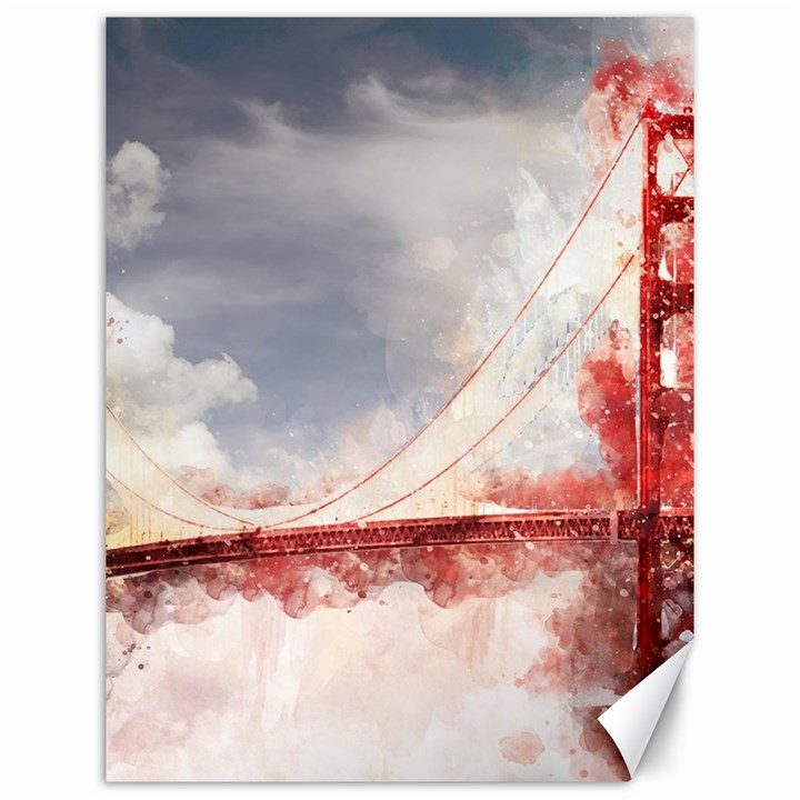 Golden bridge Canvas 12  x 16 