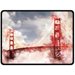 Golden Bridge Fleece Blanket (large)  by goljakoff