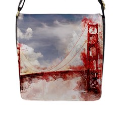 Golden Bridge Flap Closure Messenger Bag (l) by goljakoff