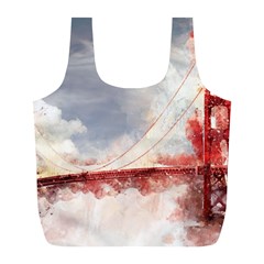 Golden Bridge Full Print Recycle Bag (l) by goljakoff