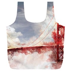 Golden Bridge Full Print Recycle Bag (xxl) by goljakoff