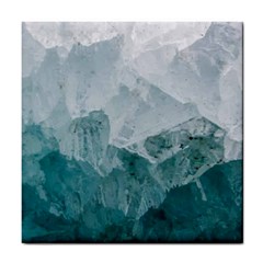 Blue Green Waves Tile Coaster by goljakoff