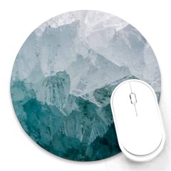 Blue Green Waves Round Mousepads by goljakoff