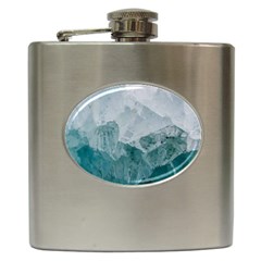 Blue Green Waves Hip Flask (6 Oz) by goljakoff