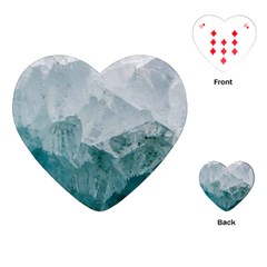 Blue Green Waves Playing Cards Single Design (heart) by goljakoff