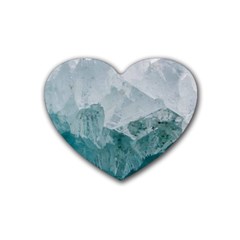 Blue Green Waves Heart Coaster (4 Pack)  by goljakoff