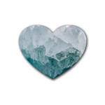 Blue green waves Heart Coaster (4 pack)  Front