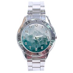 Blue Green Waves Stainless Steel Analogue Watch by goljakoff