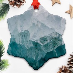 Blue Green Waves Snowflake Ornament (two Sides) by goljakoff