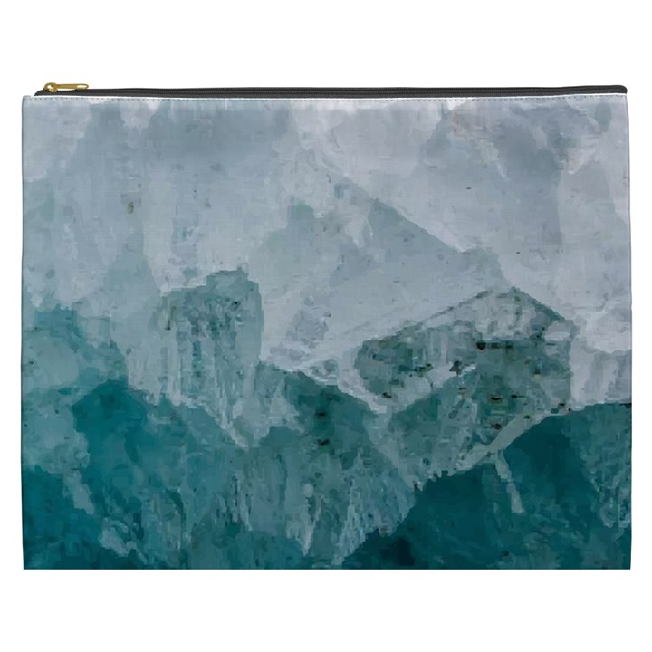 Blue green waves Cosmetic Bag (XXXL)