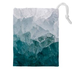 Blue Green Waves Drawstring Pouch (5xl) by goljakoff