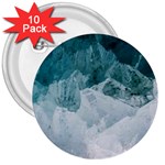 Blue waves 3  Buttons (10 pack)  Front