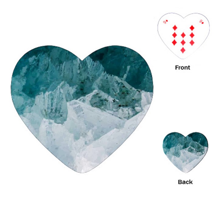 Blue waves Playing Cards Single Design (Heart)