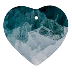 Blue Waves Heart Ornament (two Sides) by goljakoff