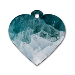 Blue Waves Dog Tag Heart (one Side) by goljakoff