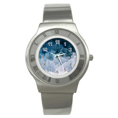 Blue Ocean Waves Stainless Steel Watch by goljakoff