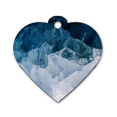 Blue Ocean Waves Dog Tag Heart (two Sides) by goljakoff