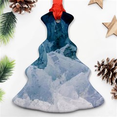 Blue Ocean Waves Christmas Tree Ornament (two Sides) by goljakoff