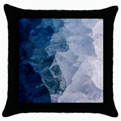 Blue waves Throw Pillow Case (Black)