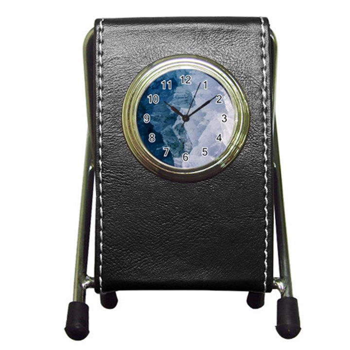 Blue waves Pen Holder Desk Clock