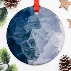 Blue waves Round Ornament (Two Sides)