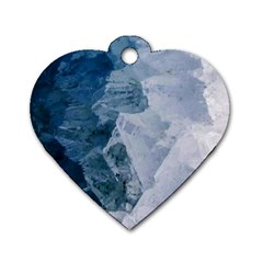 Blue waves Dog Tag Heart (One Side)