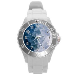 Blue waves Round Plastic Sport Watch (L)