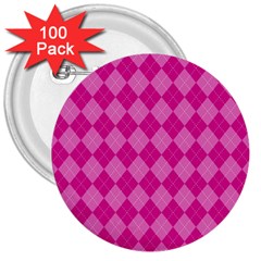 Pink Diamond Pattern 3  Buttons (100 Pack)  by ArtsyWishy