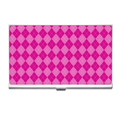 Pink Diamond Pattern Business Card Holder by ArtsyWishy