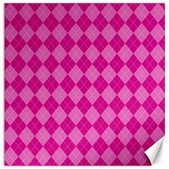 Pink Diamond Pattern Canvas 16  X 16  by ArtsyWishy