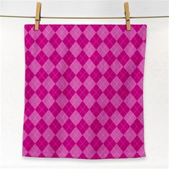 Pink Diamond Pattern Face Towel by ArtsyWishy