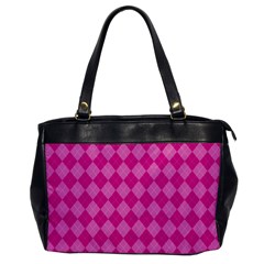 Pink Diamond Pattern Oversize Office Handbag by ArtsyWishy