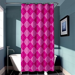 Pink Diamond Pattern Shower Curtain 36  X 72  (stall)  by ArtsyWishy