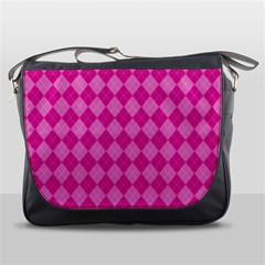 Pink Diamond Pattern Messenger Bag by ArtsyWishy