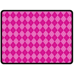 Pink Diamond Pattern Double Sided Fleece Blanket (large)  by ArtsyWishy