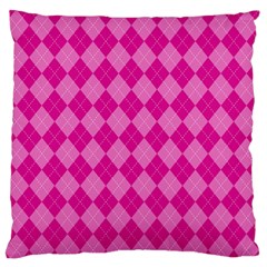 Pink Diamond Pattern Large Flano Cushion Case (one Side) by ArtsyWishy