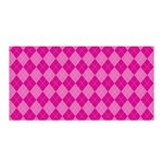 Pink Diamond Pattern Satin Wrap Front