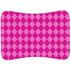 Pink Diamond Pattern Velour Seat Head Rest Cushion by ArtsyWishy