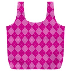 Pink Diamond Pattern Full Print Recycle Bag (xxxl) by ArtsyWishy