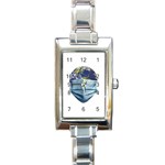 Earth With Face Mask Pandemic Concept Rectangle Italian Charm Watch Front