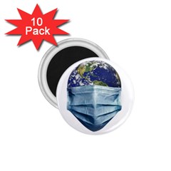 Earth With Face Mask Pandemic Concept 1 75  Magnets (10 Pack)  by dflcprintsclothing