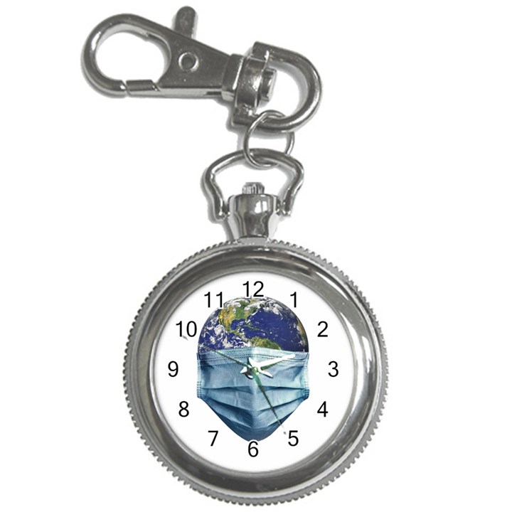 Earth With Face Mask Pandemic Concept Key Chain Watches