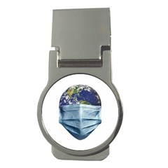 Earth With Face Mask Pandemic Concept Money Clips (round)  by dflcprintsclothing