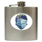 Earth With Face Mask Pandemic Concept Hip Flask (6 oz) Front